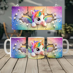 3D Unicorn Breakthrough Mug