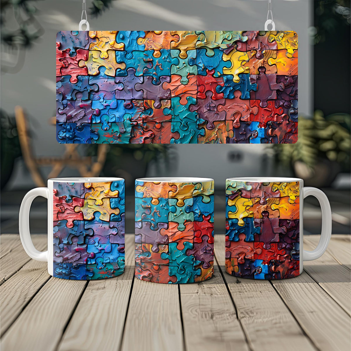 3D Colorful Puzzles Mug