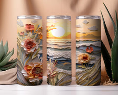 3D Beach Quilling Tumbler