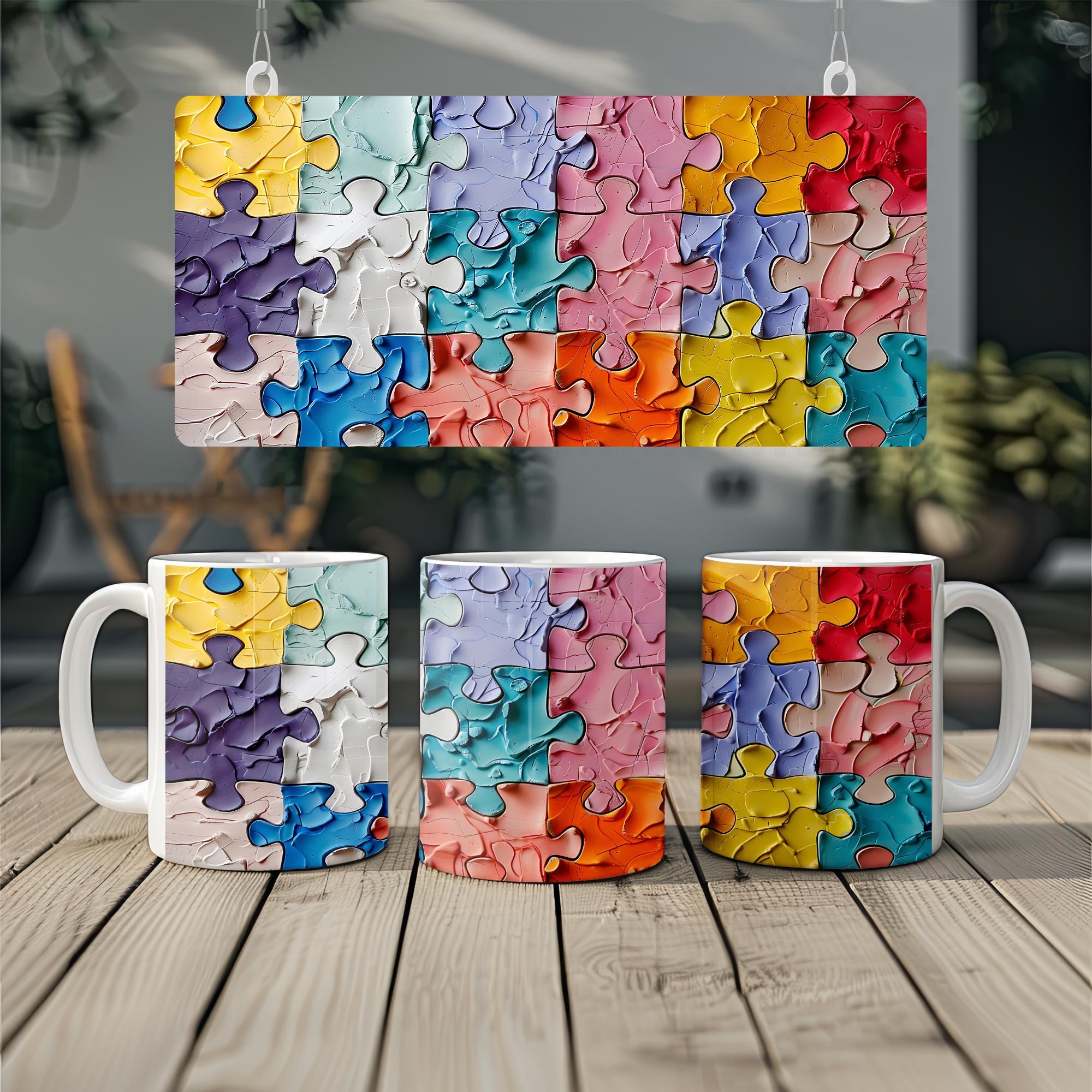 3D Colorful Puzzles Mug