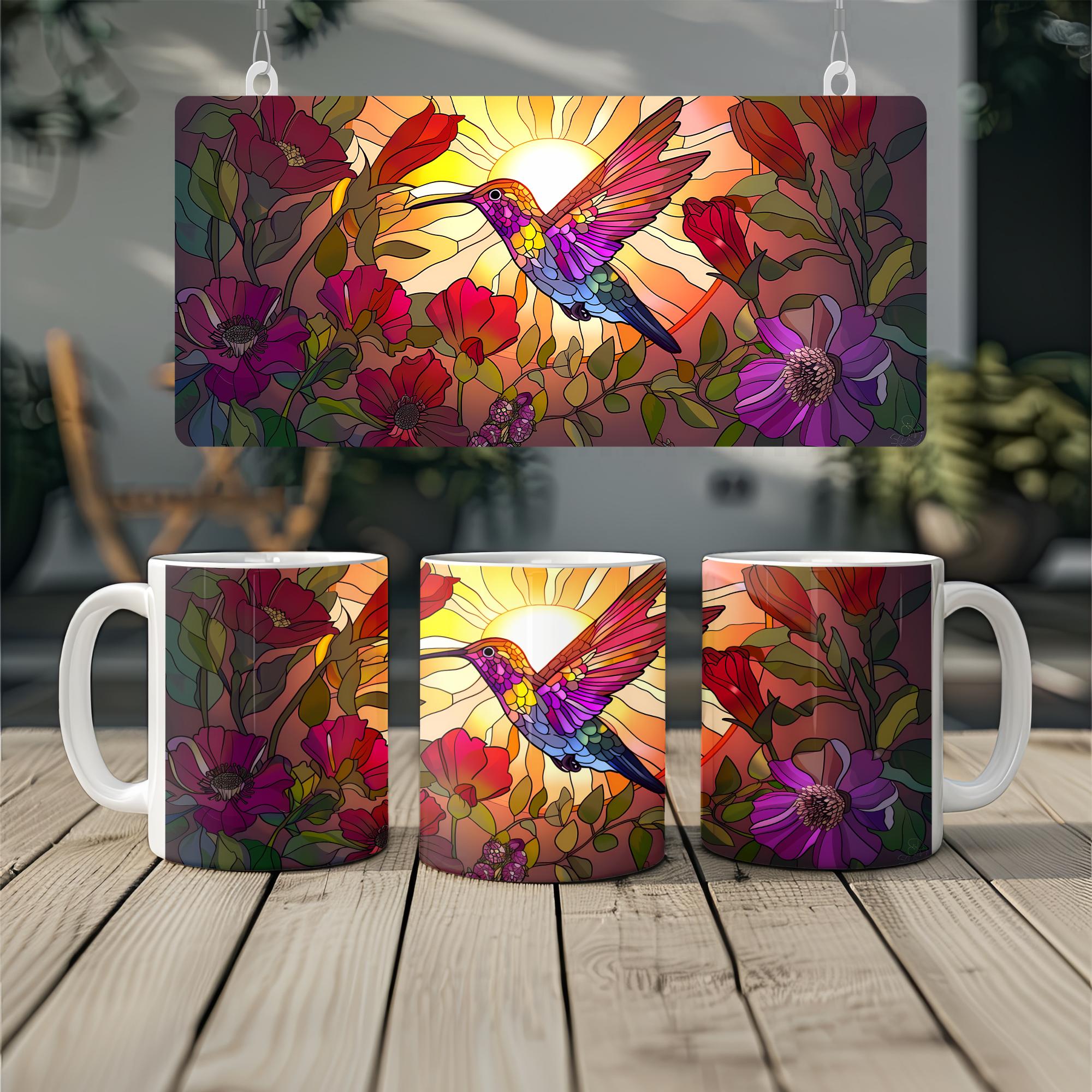 Hummingbird Stained Glass Mug