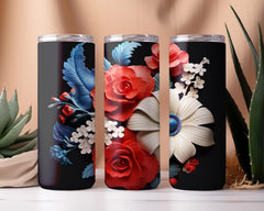 Patriotic Flowers Tumbler