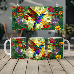 Hummingbird Stained Glass Mug