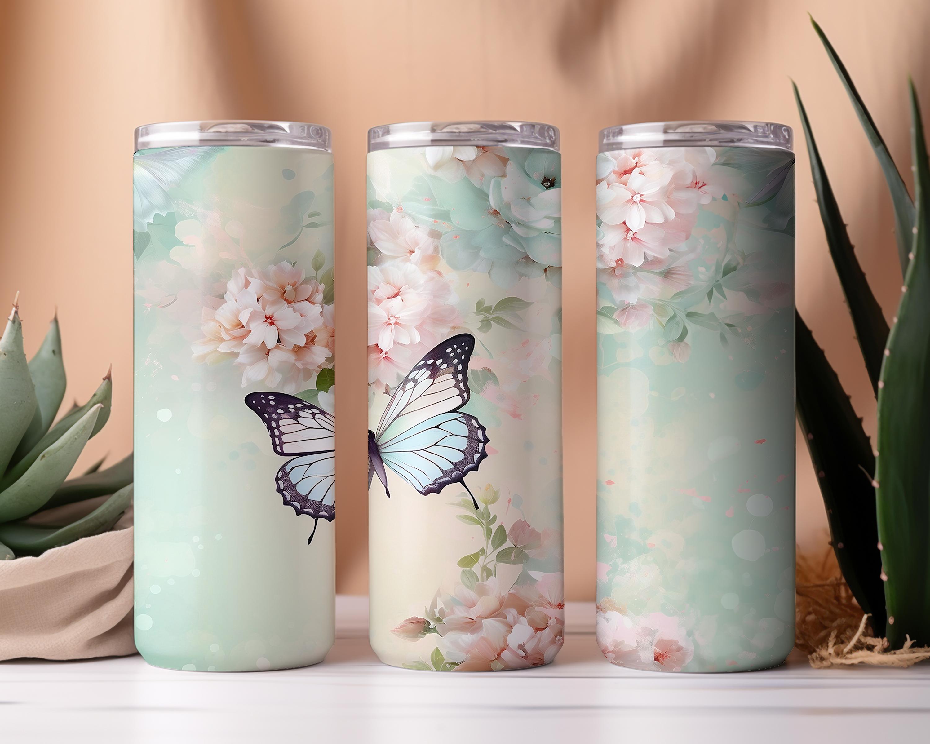 Pastel Butterflies Tumbler