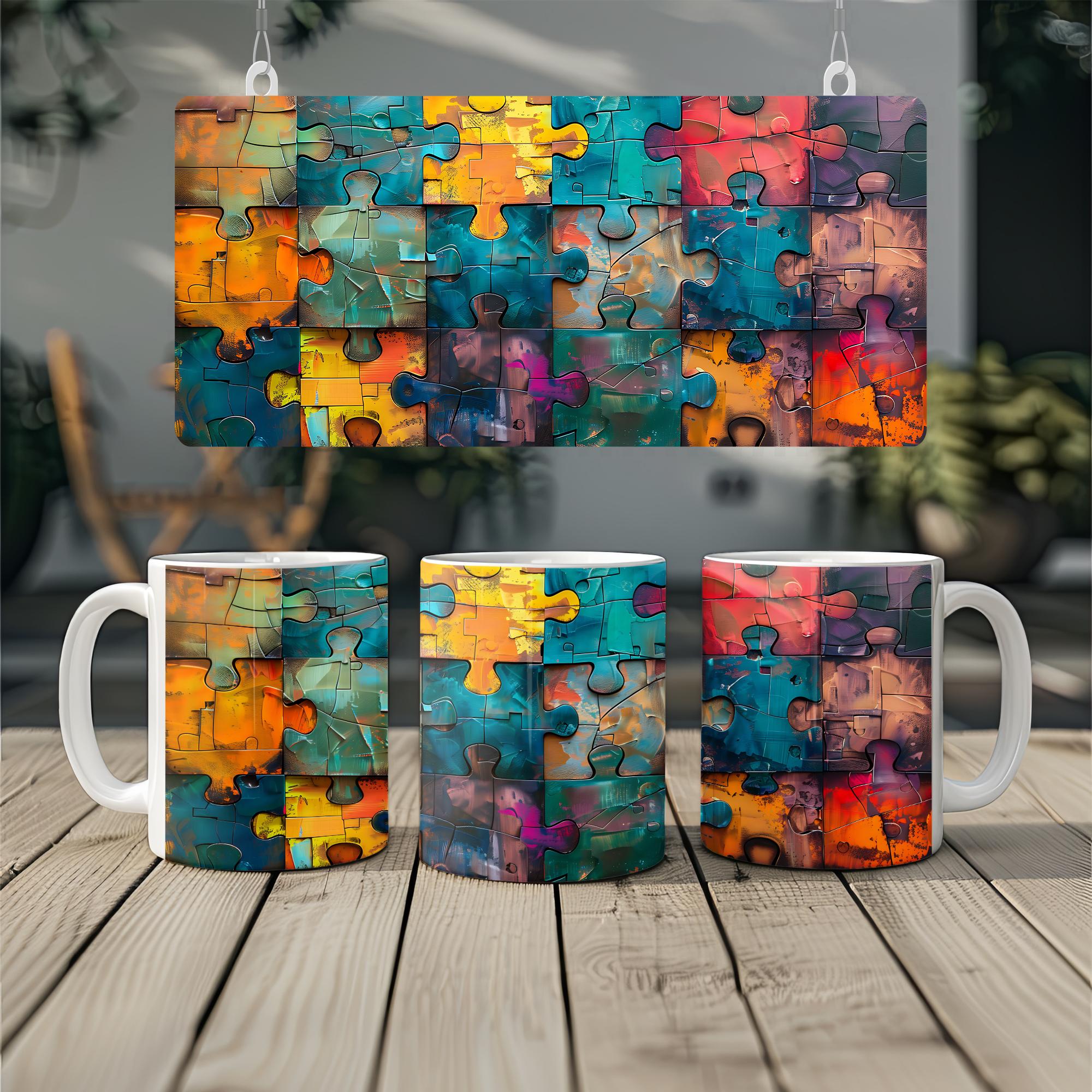 3D Colorful Puzzles Mug