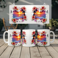 3D Sunset Beach Mug