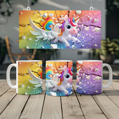 3D Unicorn Breakthrough Mug