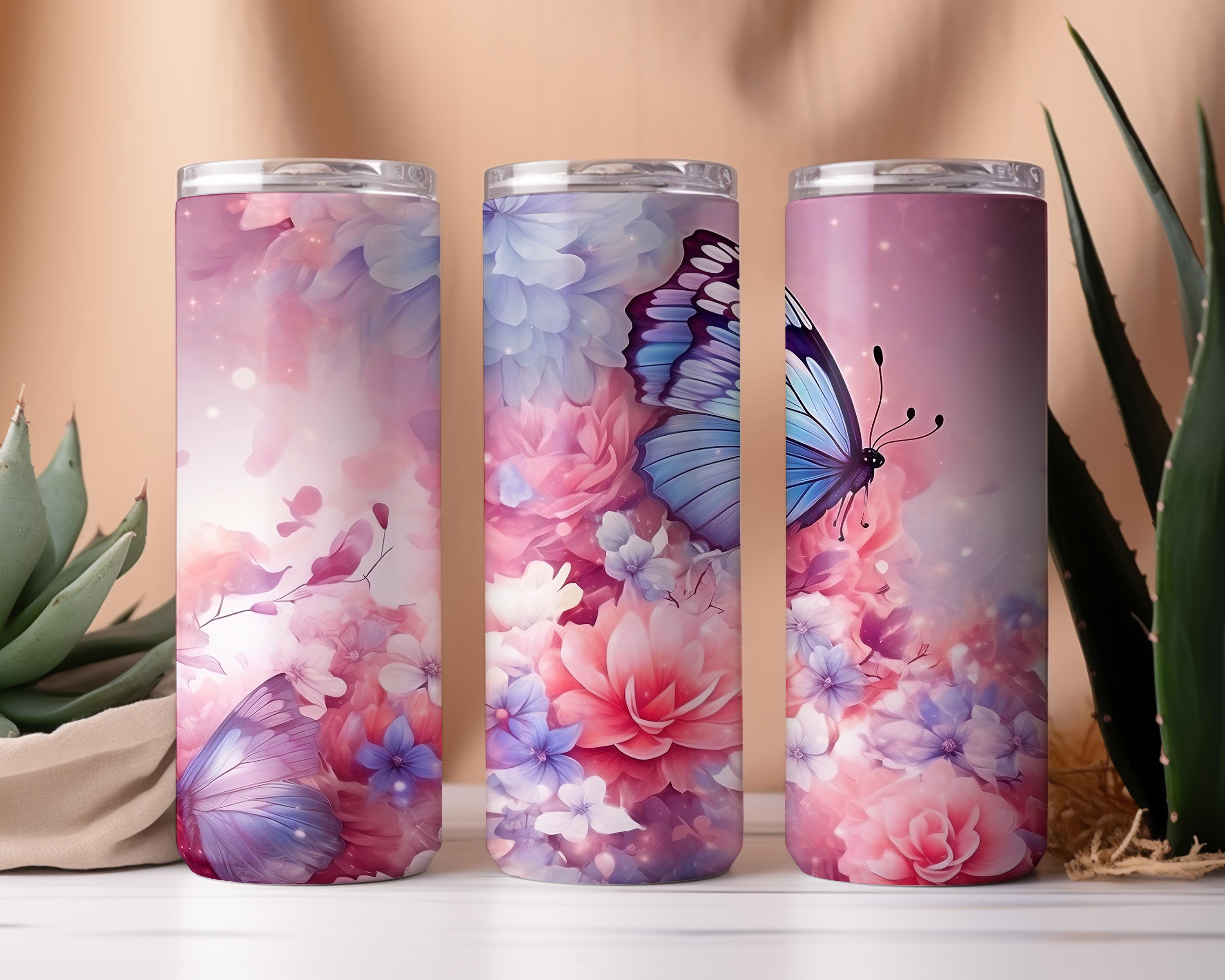 Pastel Butterflies Tumbler