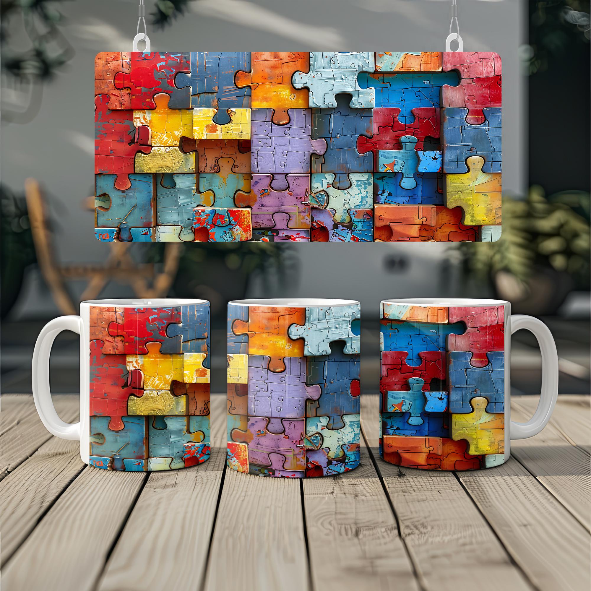 3D Colorful Puzzles Mug