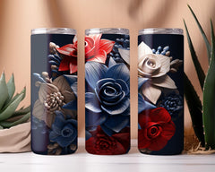 Patriotic Flowers Tumbler