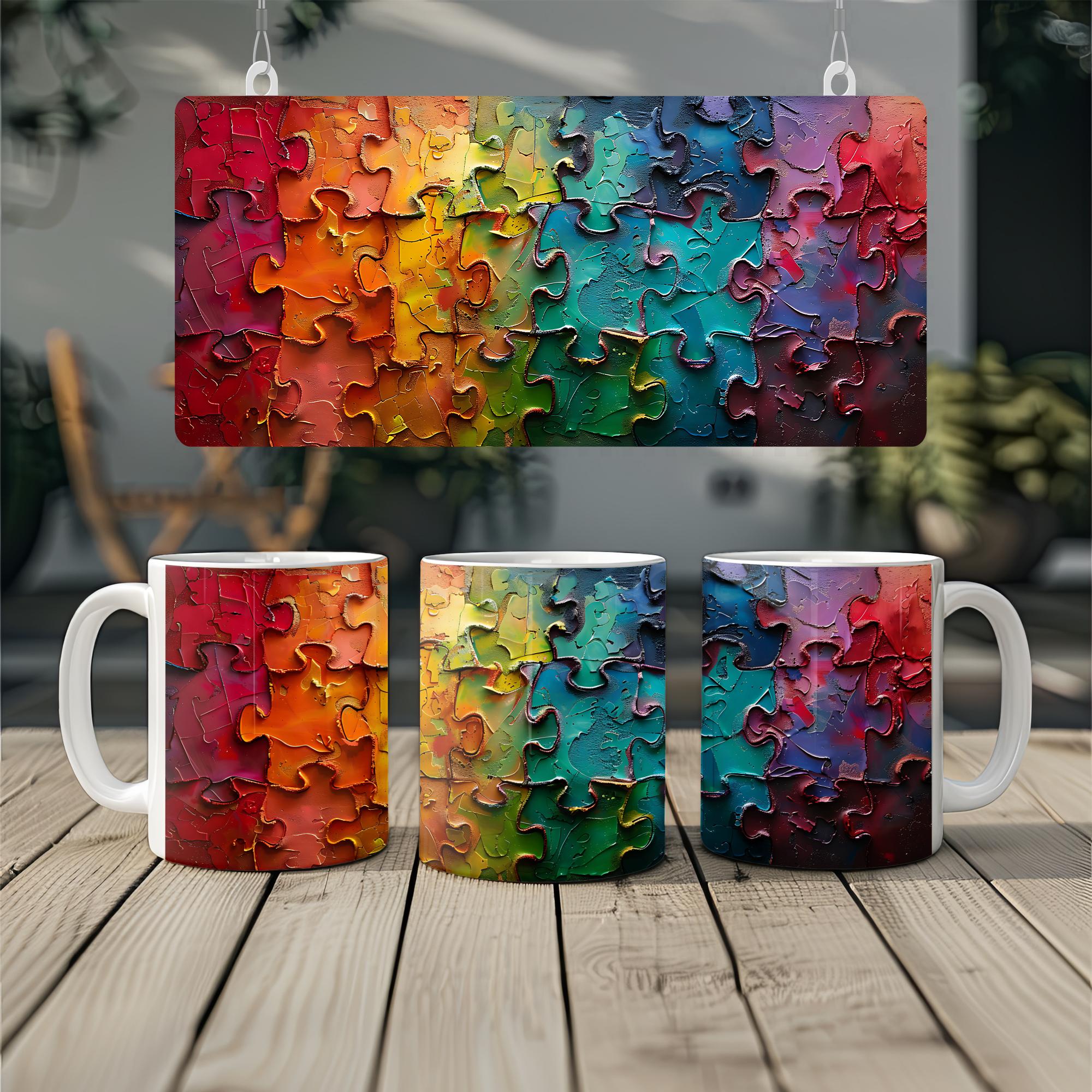 3D Colorful Puzzles Mug