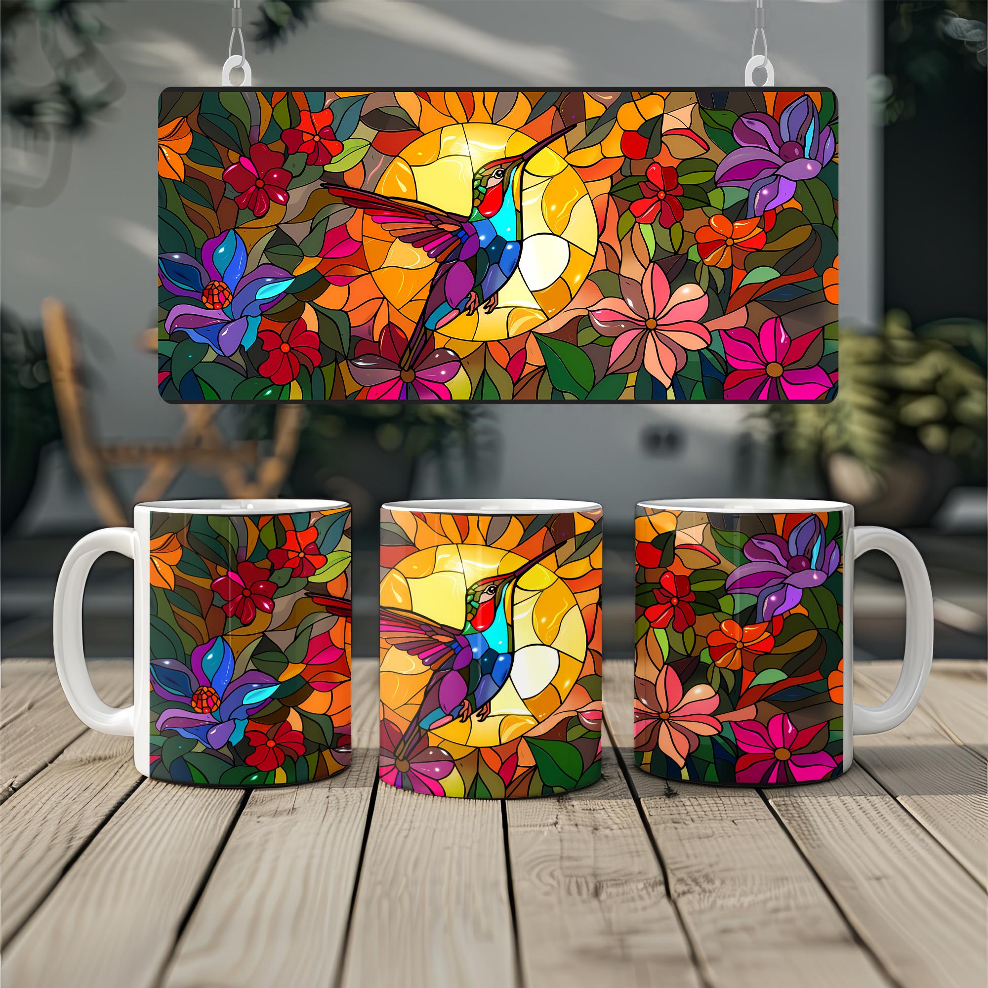 Hummingbird Stained Glass Mug