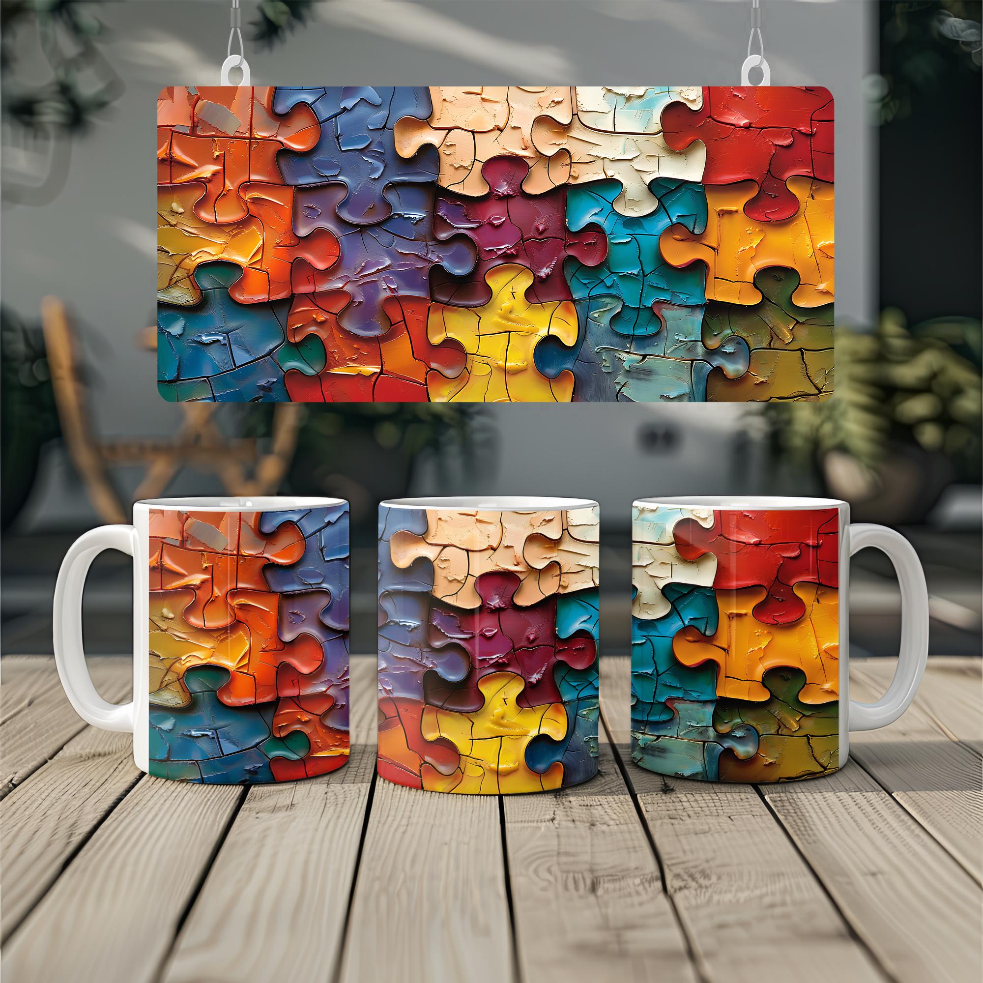 3D Colorful Puzzles Mug