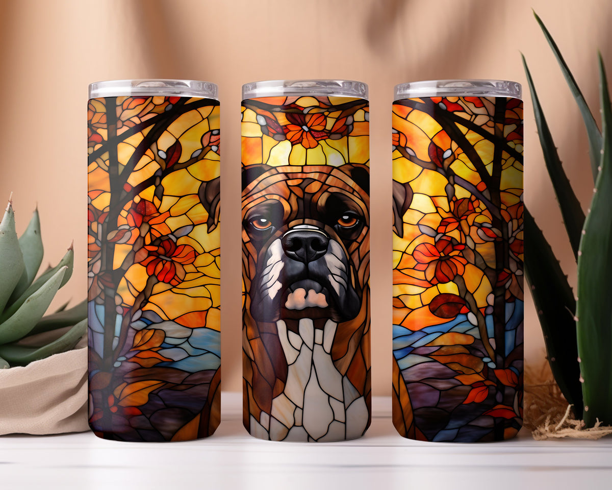 Boxer Stained Glass Tumbler