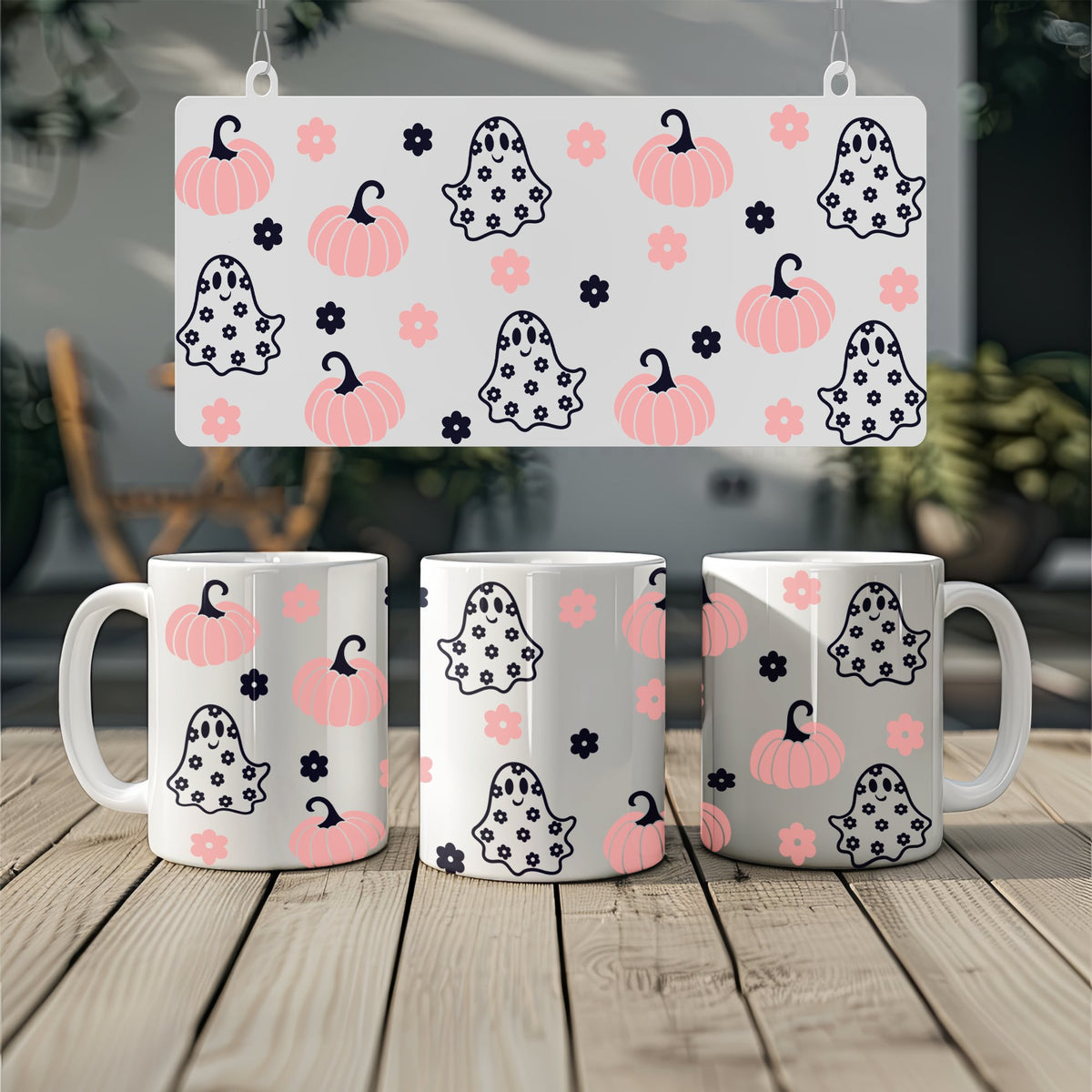 Cute Floral Ghost Mug