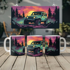 Sunset Jeep Mug