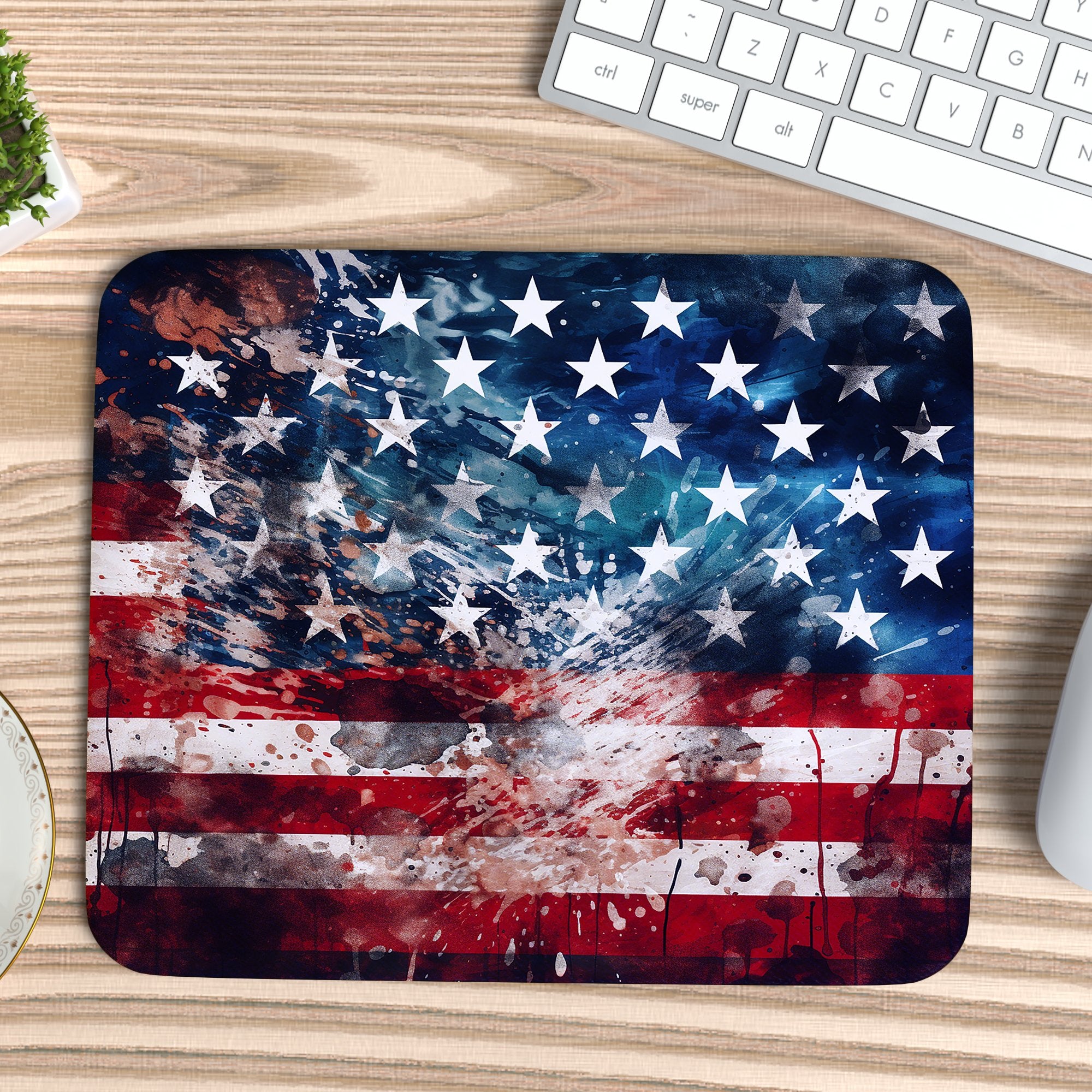 USA Flag Grunge Mousepad