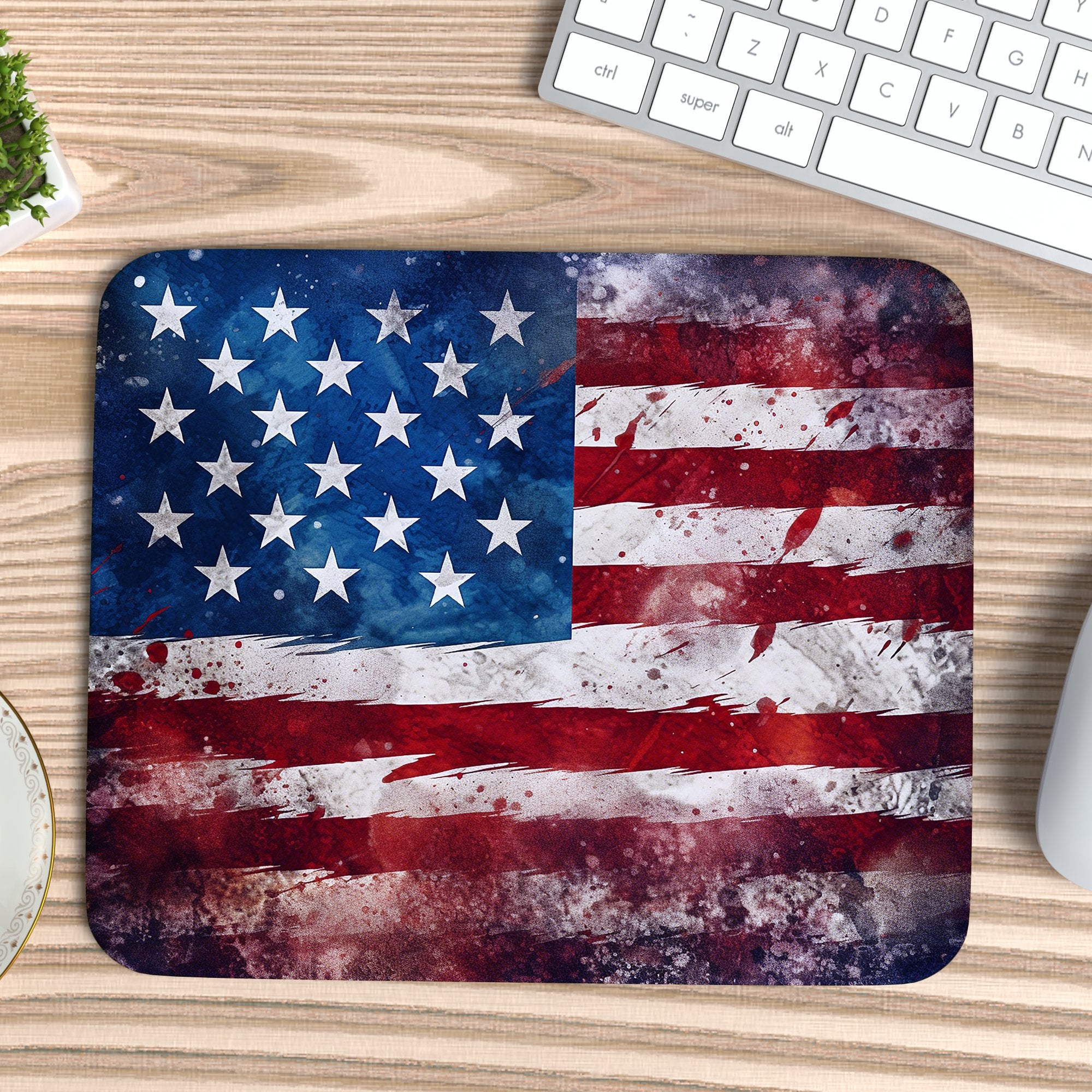 USA Flag Grunge Mousepad