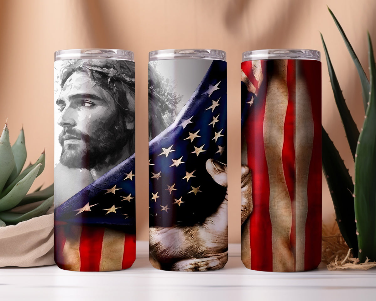 USA Flag Jesus  Tumbler