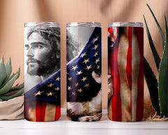 USA Flag Jesus  Tumbler