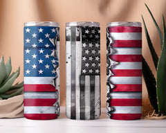 USA Flag Metal Blend Tumbler