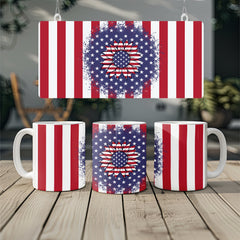 USA Flag Sunflower Mug