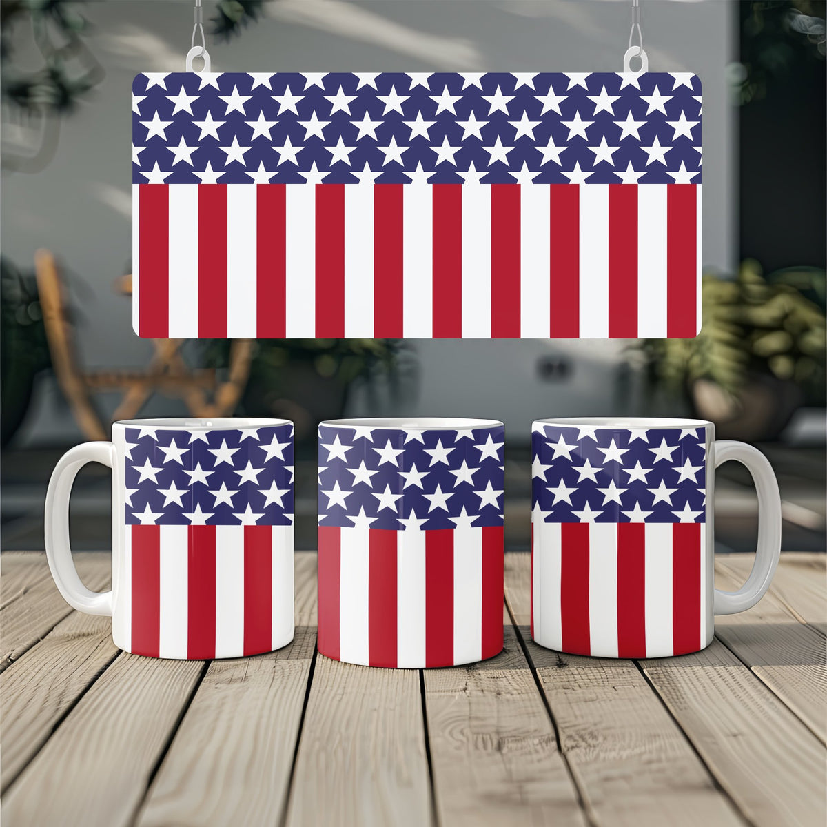 USA Flag Vertical Mug