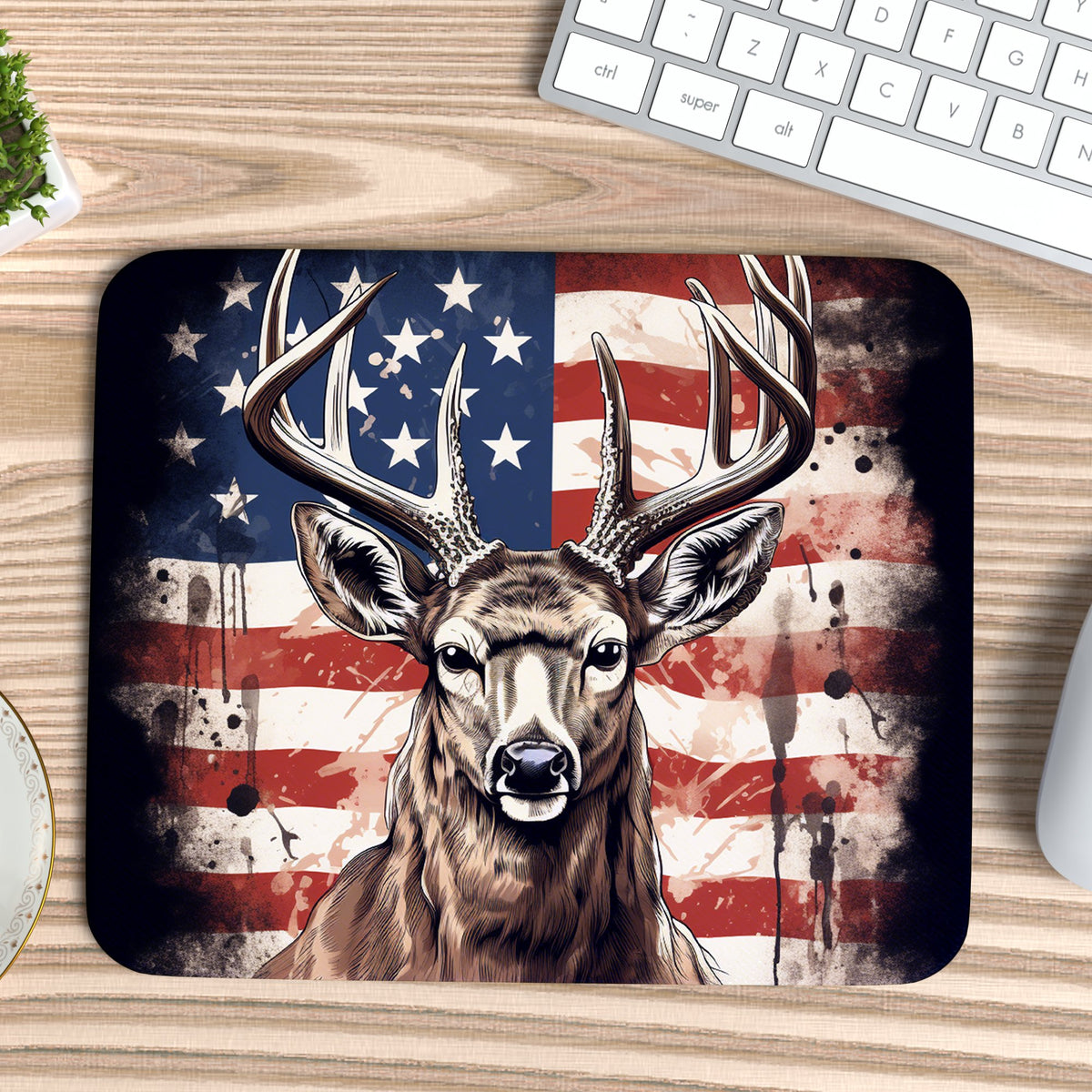 USA Flag & Deer Mousepad