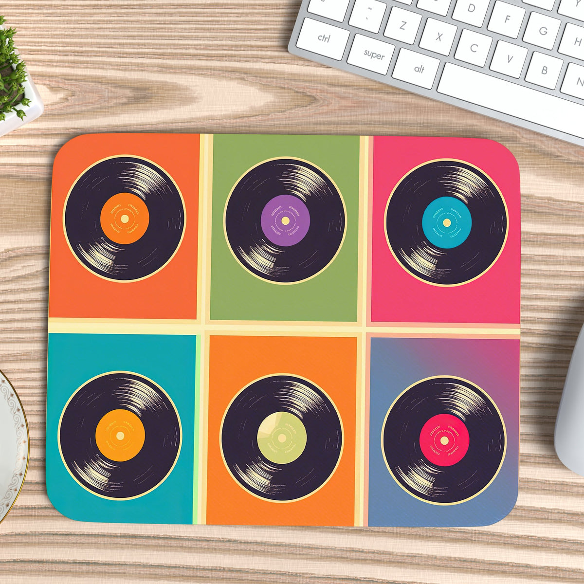 Vinyl Record Collage Mousepad