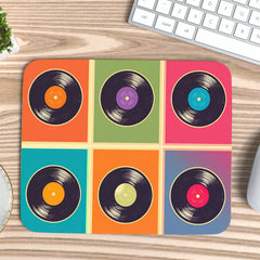 Vinyl Record Collage Mousepad