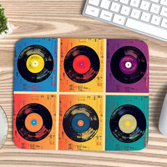 Vinyl Record Collage Mousepad